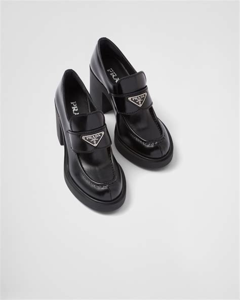 prada loafers for women|prada high heeled loafers.